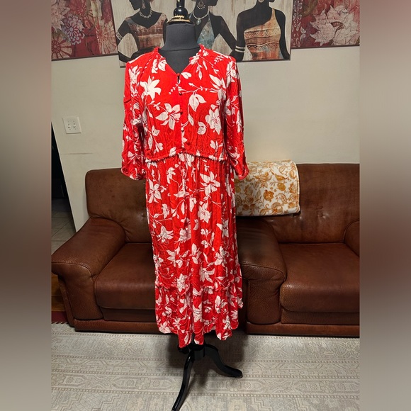 CROFT & BARROW BEAUTIFUL FLORAL PRINT MAXI DRESS SIZE PXXL - Picture 3 of 16